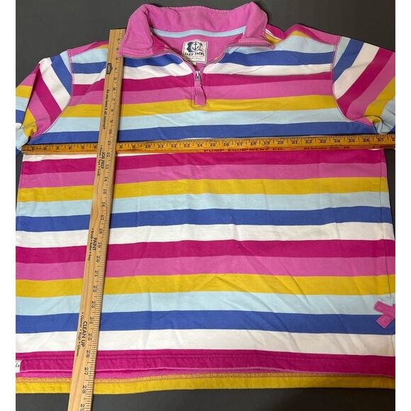 Lazy Jacks Womens Collared Sweatshirt XXL Pullover 1/4 Zip Jersey Knit Colorful - Picture 9 of 9